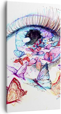 Produktbild von Bild auf Leinwand - Leinwandbild - Auge Butterflys Fantasie Fantasie - 55x100cm - Wand Bild - Wanddeko - Leinwanddruck - Bilder - Kunstdruck - Leinwand bilder - Wandkunst - PA55x100-3096