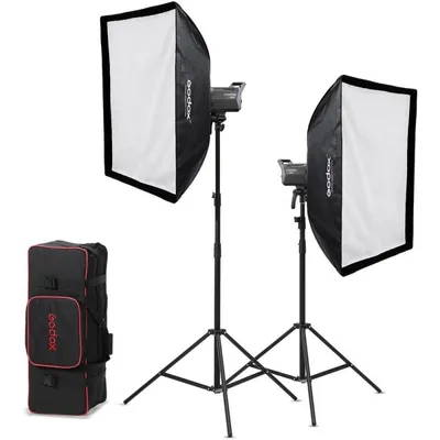Produktbild von Godox 2-Light Kit Litemons LA200Bi Bi-color LED K2 mit Zubehör