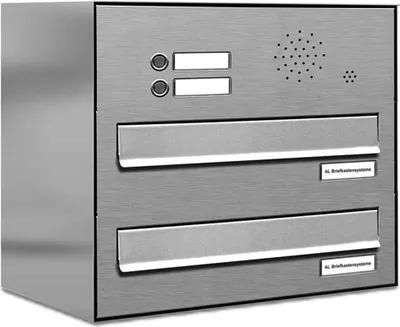 Produktbild von 2er V2A Edelstahl Briefkastenanlage für Tür- Zaundurchwurf Klingel