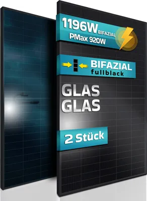 Produktbild von SUNNIVA® Solar Module - Bifacial 598 Watt  Black Frame FULL BLACK  - Glas Glas - PMax 460W - Setwahl Solarpanele, Bifazial, IP68, PV-Modul, Photovoltaik Setwahl: 2 Stück (920 Watt)