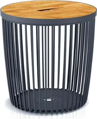 Produktbild von Clubo Beistelltisch mit Stauraum Korbfunktion Wohnzimmer Tisch Sofatisch Drahtkorb Modern Anthrazit (25L)