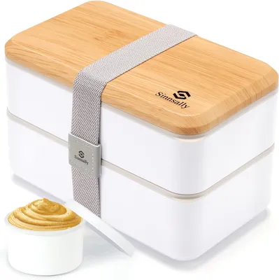 Produktbild von Lunchbox mit Fächern, 1400 ml, BPA-frei, Brotdose für Arbeit und Schule