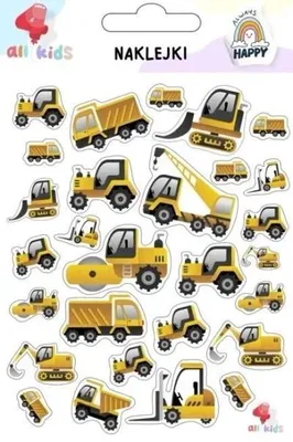 Obrázok produktu pre Nálepky pre deti Stavebné stroje – All4Kids