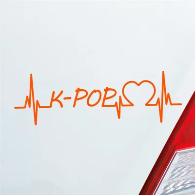 Produktbild von HUURAA! Auto Aufkleber K-POP Puls Herzschlag Fun Sticker Heckscheibenaufkleber Autoaufkleber mit Musik Motiv 19x6cm