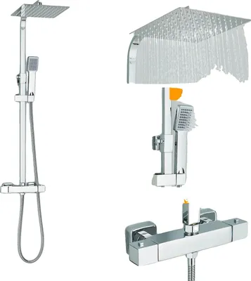 Produktbild von Duschset, höhenverstellbar, langlebige Messingkonstruktion, Chrom A