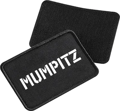Produktbild von Huuraa Patch Mumpitz Schriftzug Black 10 x 6,5cm Baumwolle Klettpatch für Mütze Geschenkidee