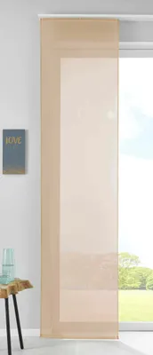 Produktbild von 1er Set Schiebegardine Flächenvorhang Vorhang Gardine Voile HxB 245x60 cm Sand Komplett mit Paneelwagen Beschwerungsstange, 85589N