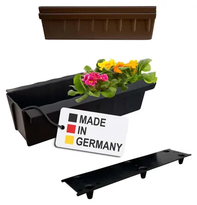 Produktbild von BURI 2 Euro-Paletten Blumenkästen-Einsätze inkl. Bewässerungsmatte | mit Hängesystem zum Einhängen | 37,3cm Braun | Pflanzkasten für Europalette Palette | Balkonkasten | Blumentopf | extrem stabil