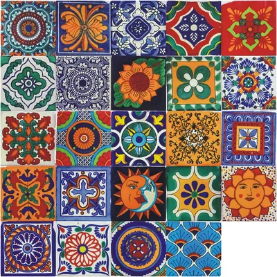 Zdjęcie produktu dla Naklejki na płytki 24 sztuki, marokański styl, 10x10 cm, samoprzylepne, wodoodporne, do kuchni łazienki