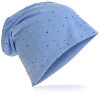 Produktbild von Beanie Muetze Strass Nieten Babyblau