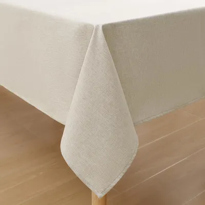 Produktbild von Homaxy Leinenoptik Tischdecke Abwaschbar Lotuseffekt Eckig 100 x 140 cm Tischtuch Leinendecke Wasserabweisend Tafeldecke Tischwäsche Fleckschutz, Beige