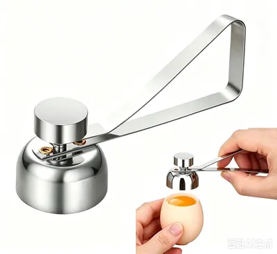 Eieröffner aus Edelstahl, silber, manuell, spülmaschinengeeignet