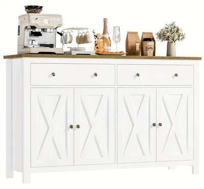 Produktbild von Kommode - Schrank - Aufbewahrungsschrank - Anrichte - Sideboard - Weiß - 140x40x89 cm - Spanplatte
