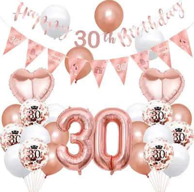 Ballon-Set 30. Geburtstag Roségold 27 Stück