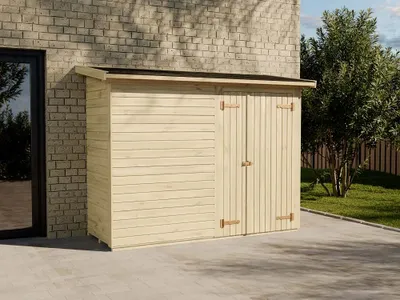 Produktbild von Alpholz Geräteschuppen Lotta 2,2 m2 Aufbewahrung aus Holz Kisten Wandstärke: 16 mm Inklusive: Fußboden Kiste