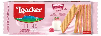 Zdjęcie produktu dla Loacker malinowy wafel jogurtowy z malinowym kremem jogurtowym 150g