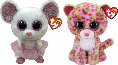 Zdjęcie produktu dla Ty - Wypchane zwierzęta - Beanie Buddy - Myszka Nina i lampart Lainey