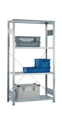 Produktbild von Meta Steckregal Anbau verzinkt 2000x1000x400mm 4 Böden Tragfähigkeit 150kg Feldlast 1100kg - 94953