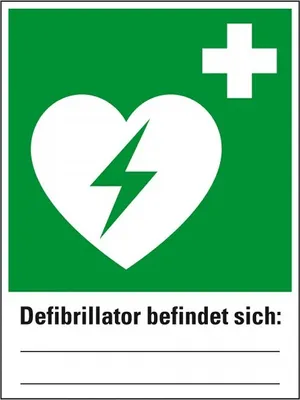 Produktbild von Dreifke® Schild I Rettungs-Kombischild Defibrillator befindet sich, Kunststof...