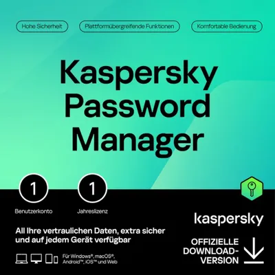 Produktbild von Kaspersky Password Manager – 1 Device, 1Year – ESD-DownloadESD
