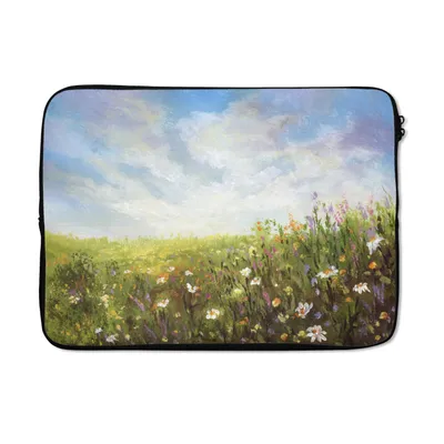 Produktbild von MuchoWow® Laptop Hülle 13 Zoll Sommer - Blumen - Ölfarbe Laptoptasche - Laptophülle - Sleeve - Rundumschutz