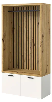 Produktbild von home24 Kompaktgarderobe - Weiß / Eiche Artisan Nachbildung