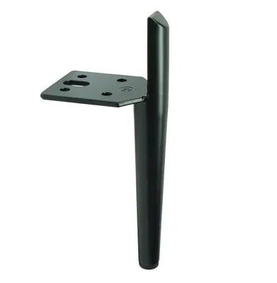Produktbild von 1x Stahlmöbelfuß PIN, 15 cm, mit Montageplatte, Schwarz