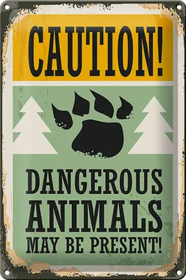Produktbild von Blechschild Retro 20x30cm Caution dangerous animals