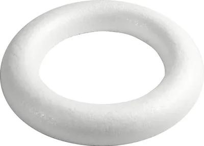 Image de Styropor Ring Wit met Platte Achterkant, 35cm