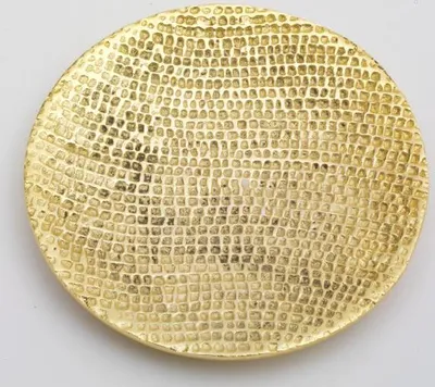 Produktbild von Kerzenteller, Dekoteller aus Alu in Wabenstruktur Goldoptik, Ø 14 cm