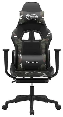 Zdjęcie produktu dla Fotel gamingowy z funkcją masażu – ergonomiczny fotel biurowy – regulowana wysokość – funkcja rozkładania z podnóżkiem – 67 x 58 x 118–128 cm – czarna sztuczna skóra