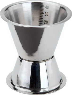 Produktbild von Fackelmann Cocktailmaß, Messbecher für Spirituosen, Barmaß aus Edelstahl (Farbe: Silber)