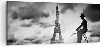 Produktbild von Bild auf Leinwand - Leinwandbild - Einteilig - Paris Gentleman Fahrrad - 120x50cm - Wand Bild - Wanddeko - Wandbilder - Leinwanddruck - Bilder - Wanddekoration - Leinwand bilder - AB120x50-4204