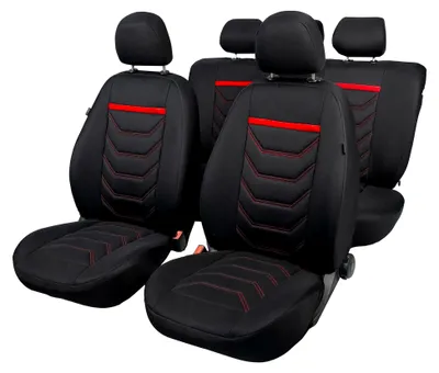 Produktbild von Autobezüge Sitzbezüge Comfort Plus Schonbezüge Komplet Set Universal Schwarz (Rot)