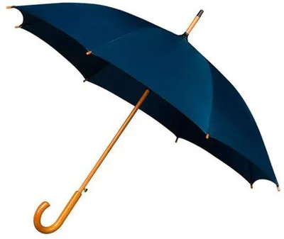 Productafbeelding van Unyqoos® Herenparaplu 102 cm – elegante automatische paraplu met gebogen houten handvat, waterdichte polyesterstof en een groot beschuttingsoppervlak