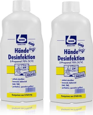 Produktbild von Dr. Becher Hände Desinfektion 1L parfümfrei für Eurospender (2er Pack)