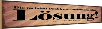 Produktbild von vianmo Holzschild 10x46 cm Probleme entstehen bei Lösung