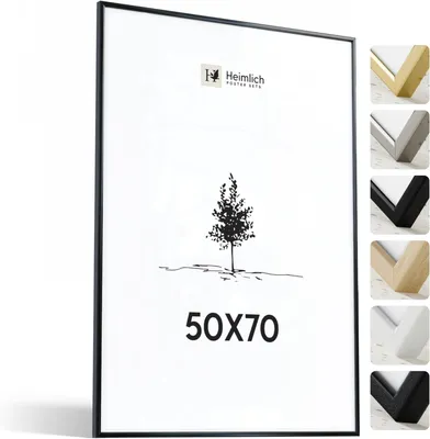 Zdjęcie produktu dla Rama na zdjęcia aluminiowa, 50x70 cm, czarna, idealna do kolaży