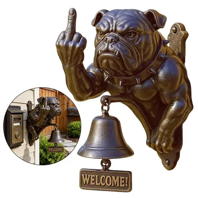 Produktbild von Bulldoggen-Türklingel, Türdekorationen, Lustiges und rustikales Design für Hundeliebhaber, Dekoration für Zuhause und Küche