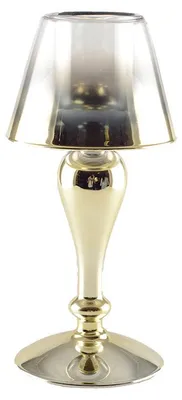 Produktbild von Goldfarbener Kerzenhalter mit Fuß, 12,5 × 12,15 × 25 cm