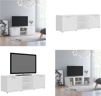 Produktbild von vidaXL TV Schrank Weiß 120x34x37 cm Holzwerkstoff - TV-Schrank - TV-Schränke - Fernsehtisch - Fernsehtische