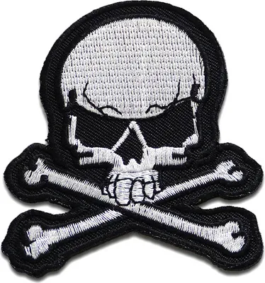 Produktbild von Totenkopf Biker Skelett - Aufnäher, Bügelbild, Aufbügler, Applikationen, Patches, Flicken, Zum Aufbügeln, Größe: 7 x 8 cm