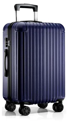 Produktbild von Mittelgroßer Hartschalenreisekoffer 66x45x27cm, Handgepäckkoffer, leichter Rollkoffer mit 4 Rollen, Zahlenschloss, Dunkelblau
