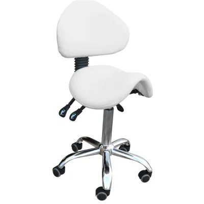 Produktbild von LAND Arbeitshocker Hocker Drehhocker Kosmetikhocker Sattelhocker Praxishocker Weiß