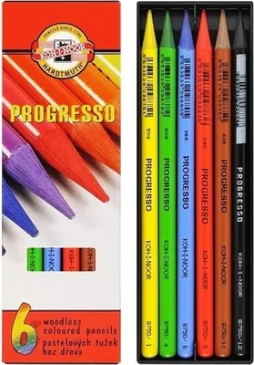 Produktbild von KOH Vollminenfarbstifte Progresso Schul 6er Pappetui