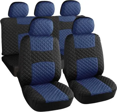 Obrázok produktu pre Sada chráničov autosedačiek – 9-dielna – modro-čierna – ochrana interiéru