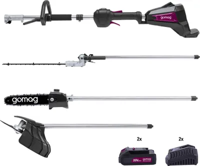 Produktbild von Gomag GO-GMG400BL 20V Akku Multitool Garten Profi Set + 2x 2Ah + 2 Ladegeräte