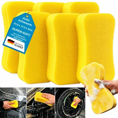 Produktbild von Autoschwamm XL Universal Schwamm Fliesenschwamm Auto Wäsche Pflege Groß 6er Set