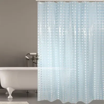 Produktbild von MSV Anti-Schimmel Duschvorhang Blau Anti-Bakteriell, waschbar, wasserdicht PVC 180x200cm Hellblau