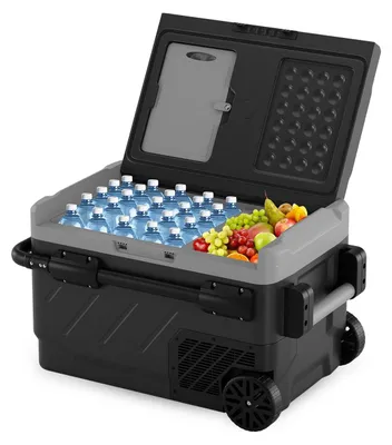 Produktbild von Auronic Kompressor Kühlbox Elektrisch 12V und 230 Volt - Camping Kühlschrank - Auto - Gefrieren und Kühlen - 40L - Gefrierbox - Grau